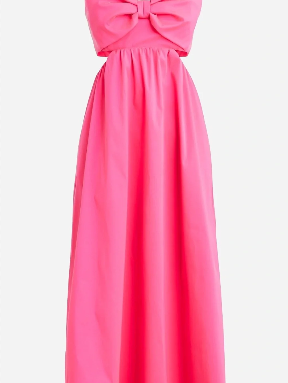 J Crew bow-front cutout midi dress in stretch taffeta